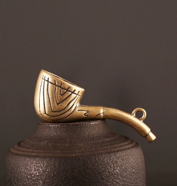 Tượng Trưng Bày Phong Thủy, Trang Trí Bằng Đồng Hình Tâu Thuoc Kiểu (Kích cỡ: 1.9 x 5.3cm)