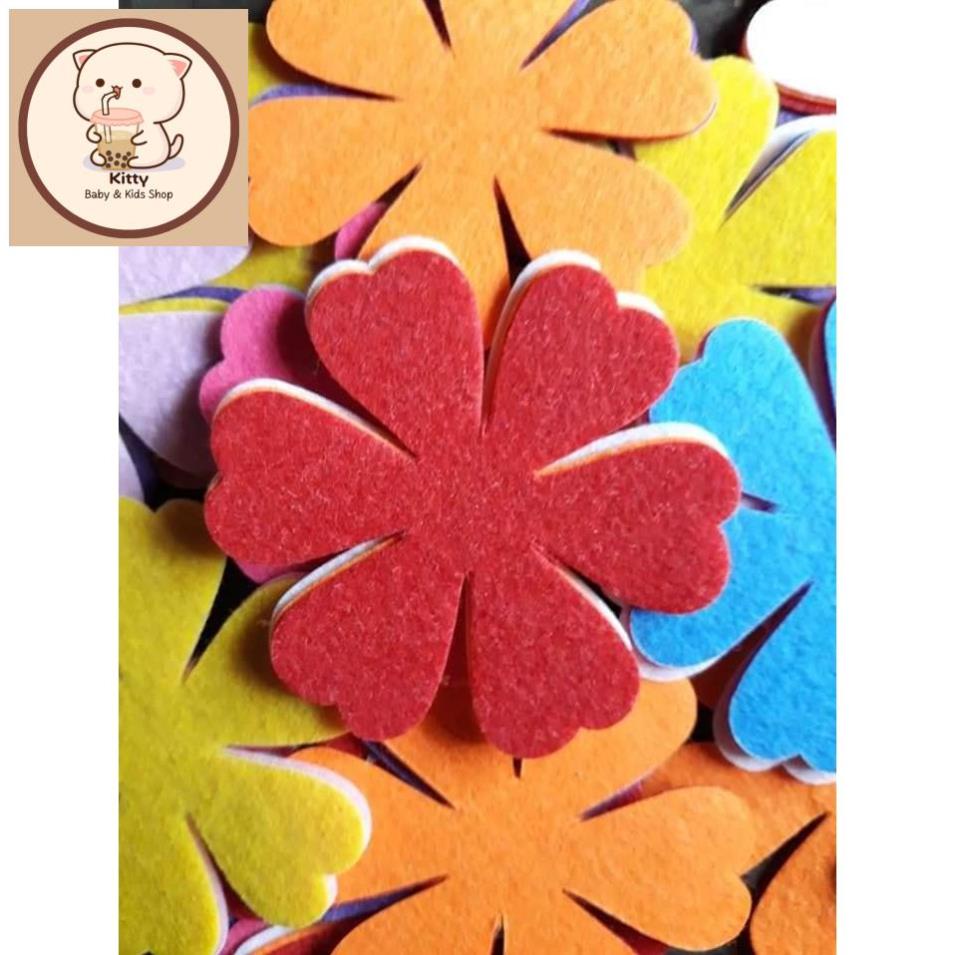 Hoa vải nỉ dập sẵn 7cm (100 bông)