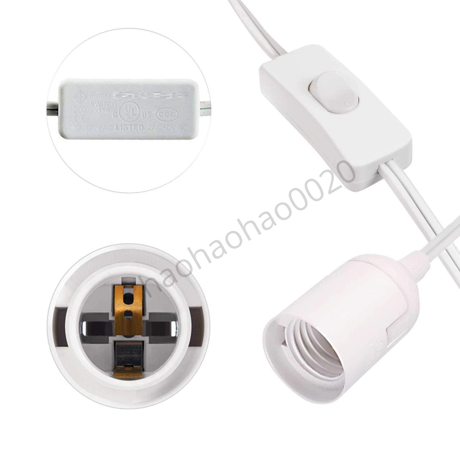 Đuôi đèn dây E27 có công tắc - Dây dài 1m8