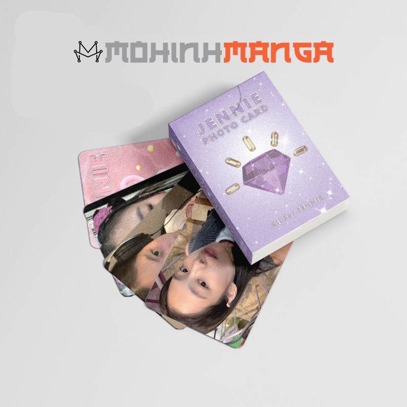 Lomo card bo góc BP hologram hộp 50 thẻ in 2 mặt Lisa Jennie Jisoo Rose có hiệu ứng lấp lánh mẫu mới