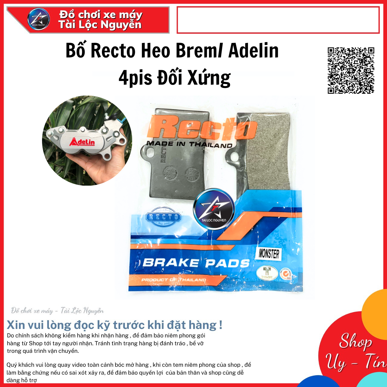Bố thắng recto dành cho heo adelin 4 pis đối xứng