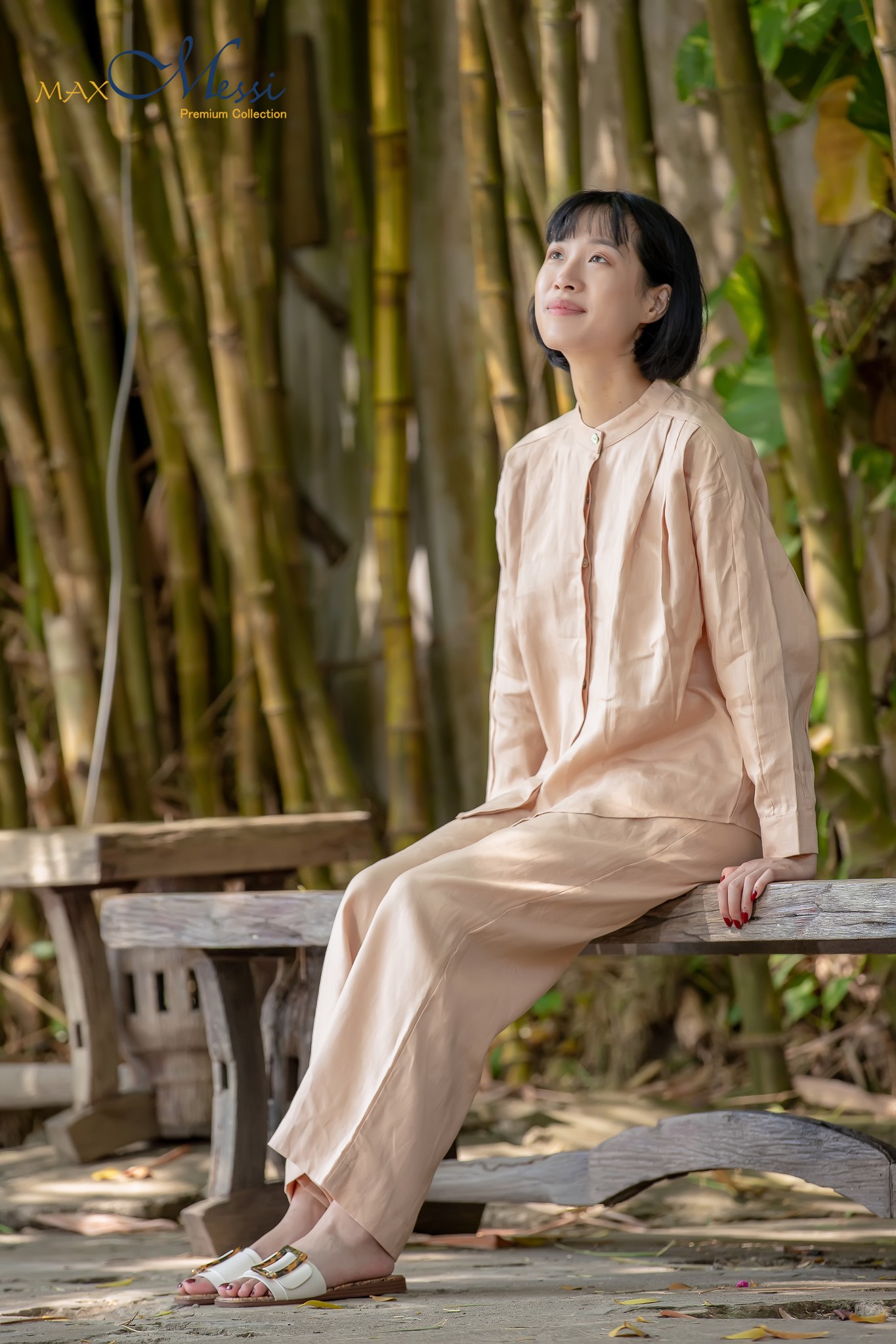 Quần linen lưng thun phối áo KEV - MaxMessi