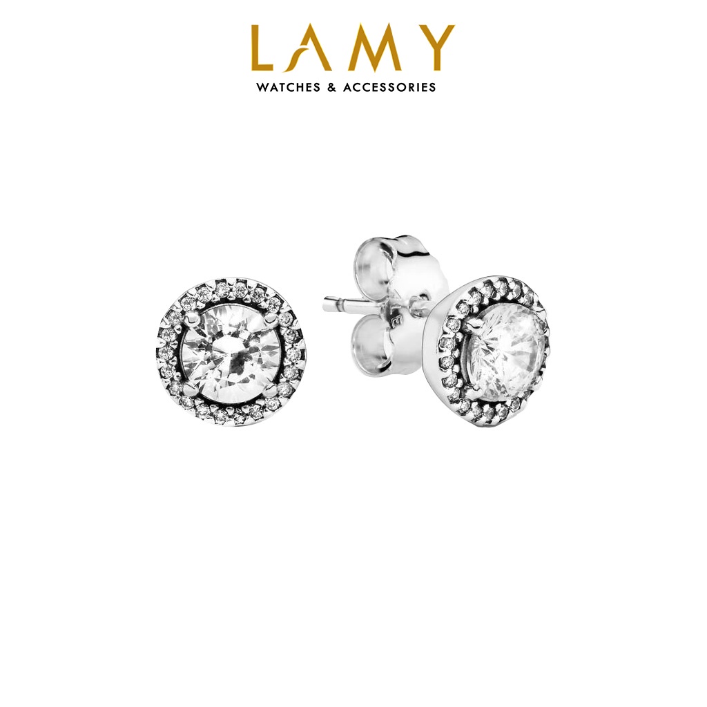 Khuyên tai bạc cde timeless round shaped earrings cde3029blu - khuyên tai nữ cao cấp s925 ale