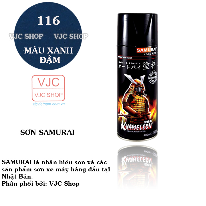 Chai sơn xịt sơn xe máy Samurai MÀU XANH DƯƠNG ĐẬM Mã 116