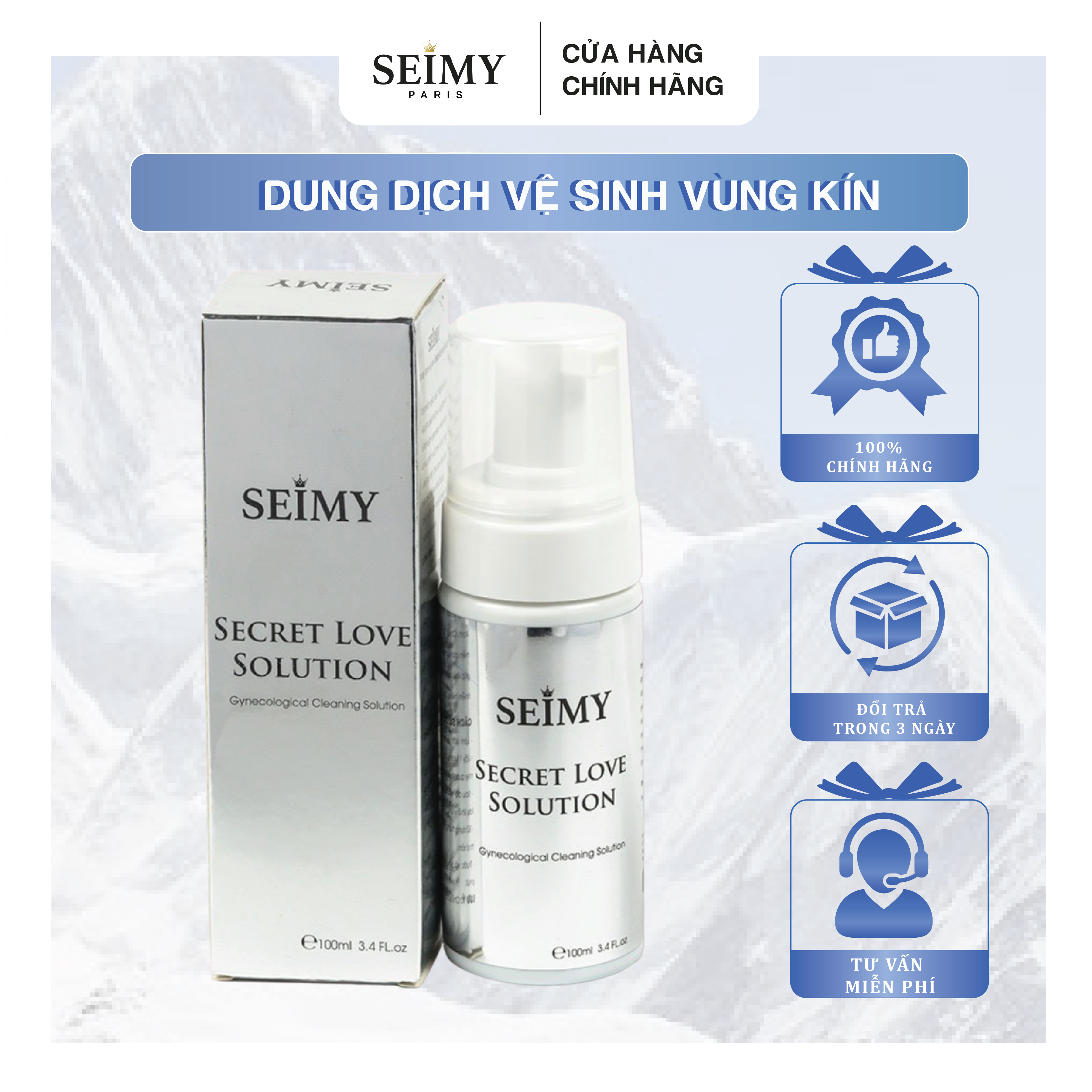 Dung dịch vệ sinh dạng gel SEIMY - Secret Love Solution 100ml