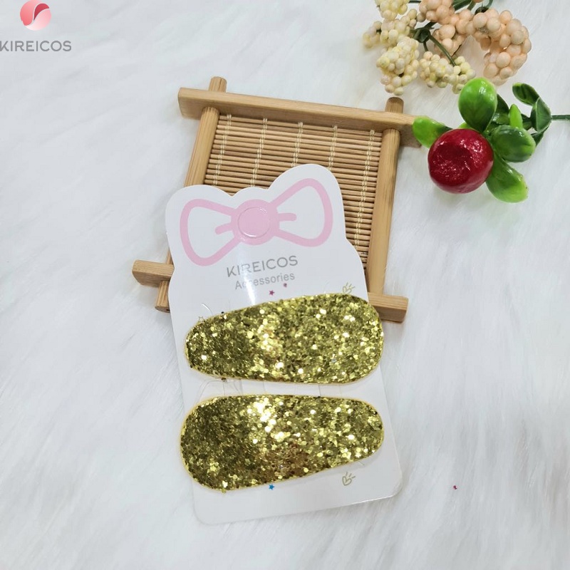 [HCM]Set 2 Kẹp Bấm Mái Lấp Lánh Có nhũ cho bé