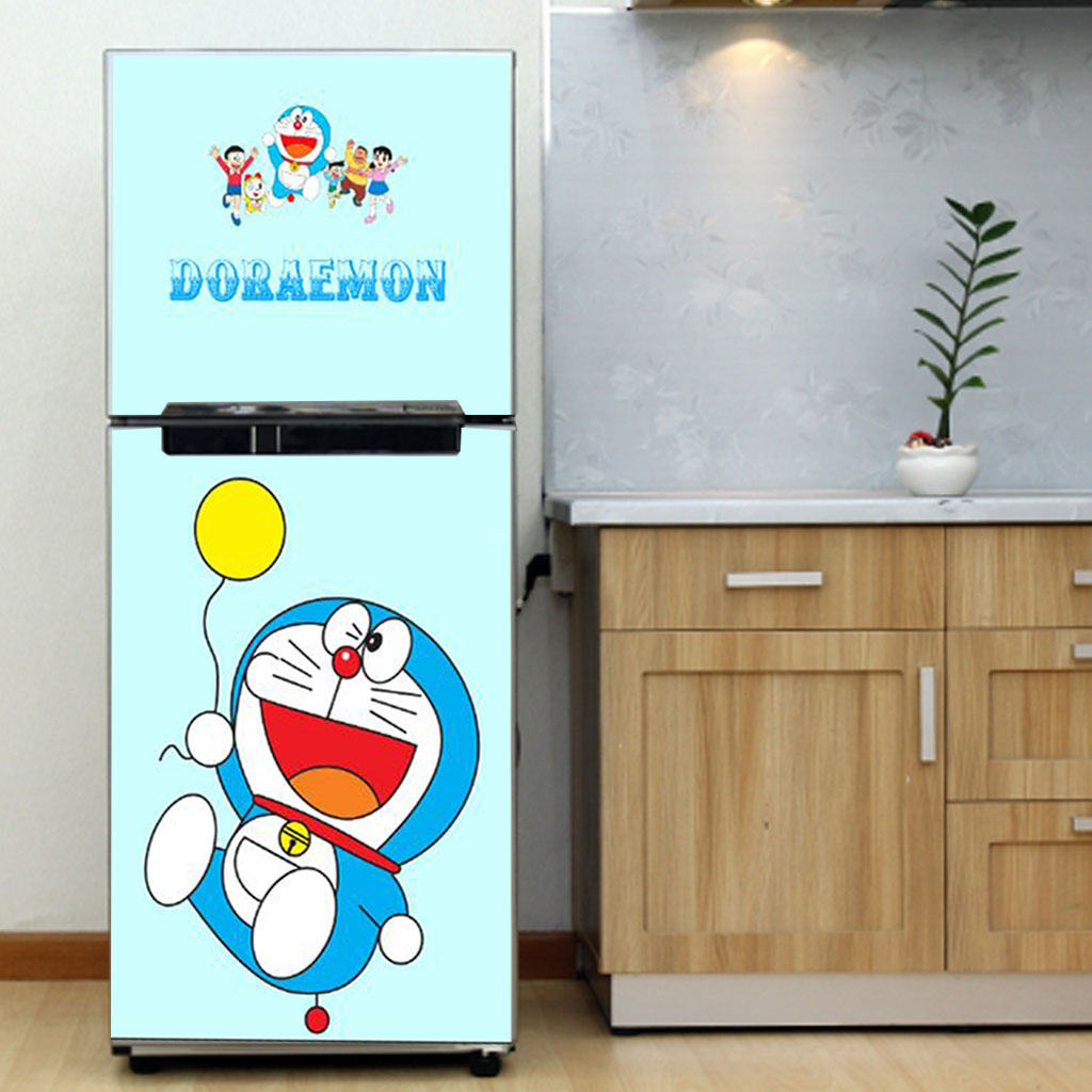 Decal dán trang trí tủ lạnh Doraemon Mẫu 3