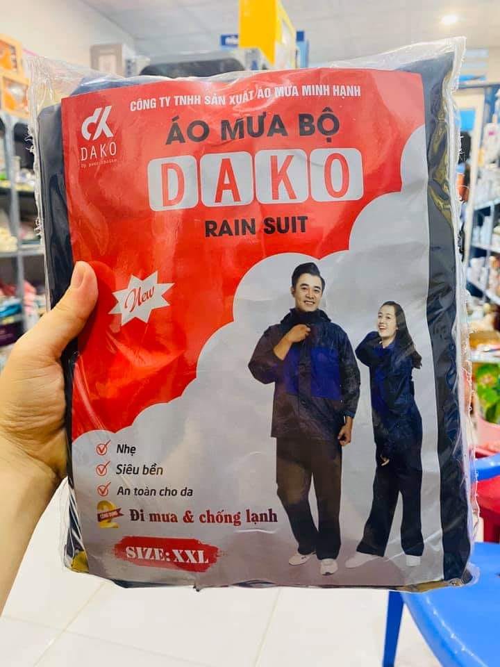 Áo Mưa Bộ Cao Cấp Vải Dù - Có dây phản quang ( Gồm Quần + Áo + Nón )
