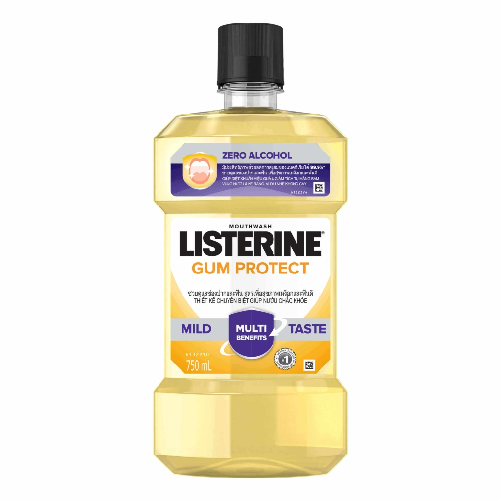 Listerine gum protect zero alcohol mouthwash 750ml susisu hcmc - ginger mild staste - susisu hcmc