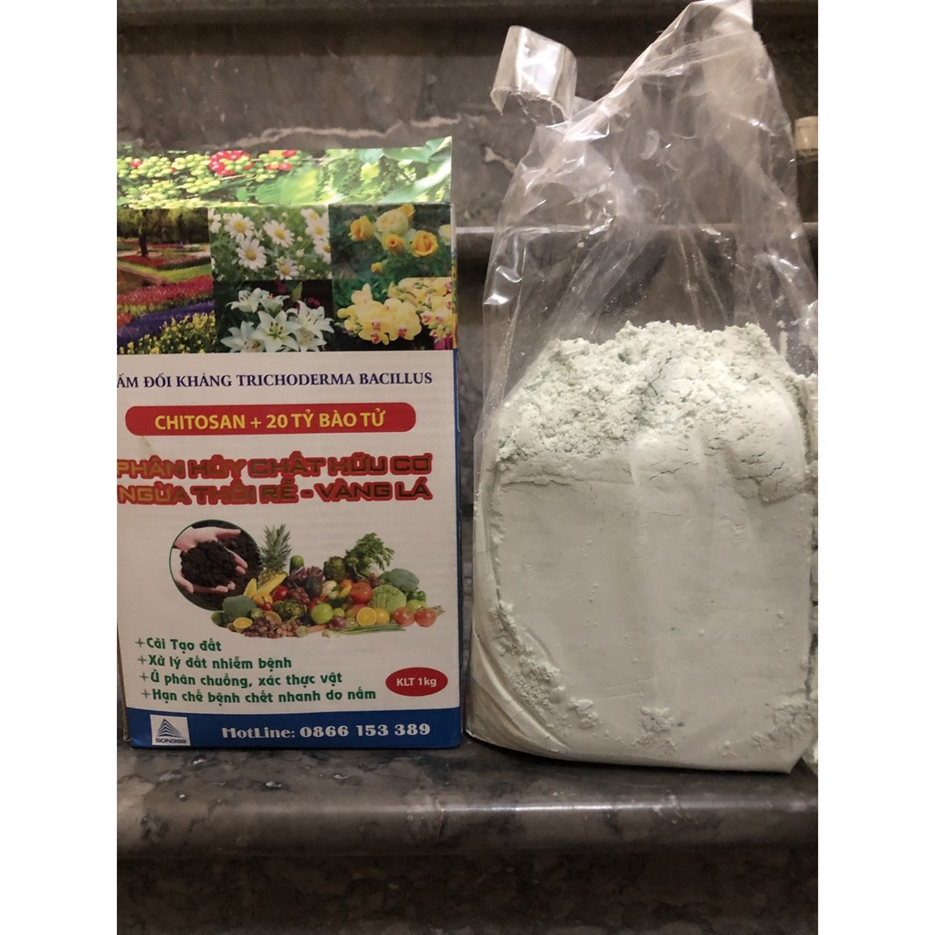 NẤM ĐỐI KHÁNG TRICHODERMA BACILLUS HỘP 1KG - Ủ PHÂN CHUỒNG