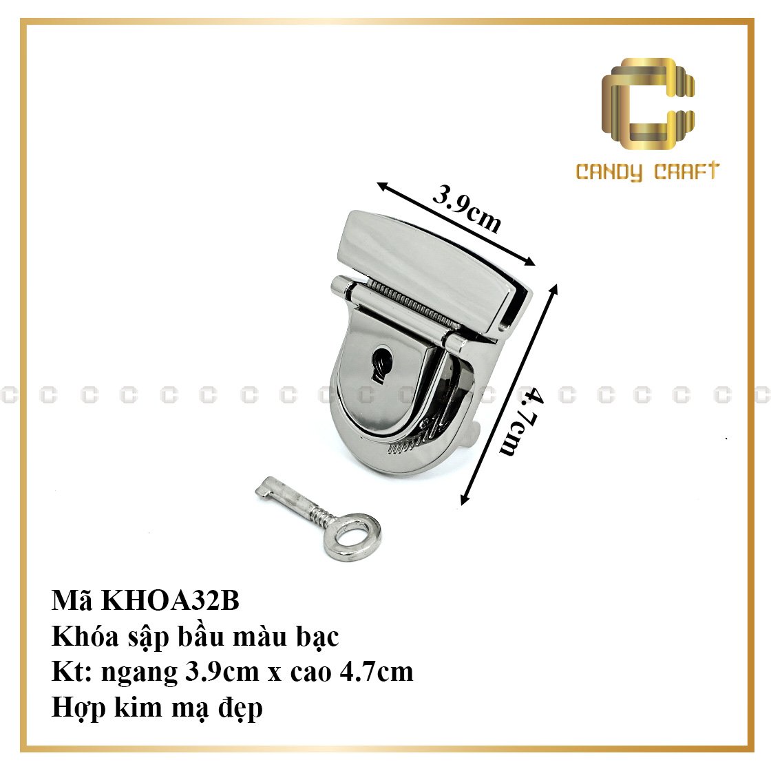 Khóa sập bầu (key) - phụ kiện làm túi xách