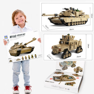 Bộ đồ chơi lắp ráp lego xe tăng M1A2 Abrams biến hình Hummer 1463 mảnh thumbnail