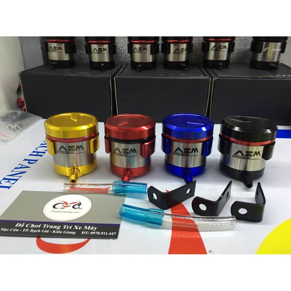 Bình dầu AEM - có pass gắn đầy đủ , ốc - ống dây nối bình với dây của xe