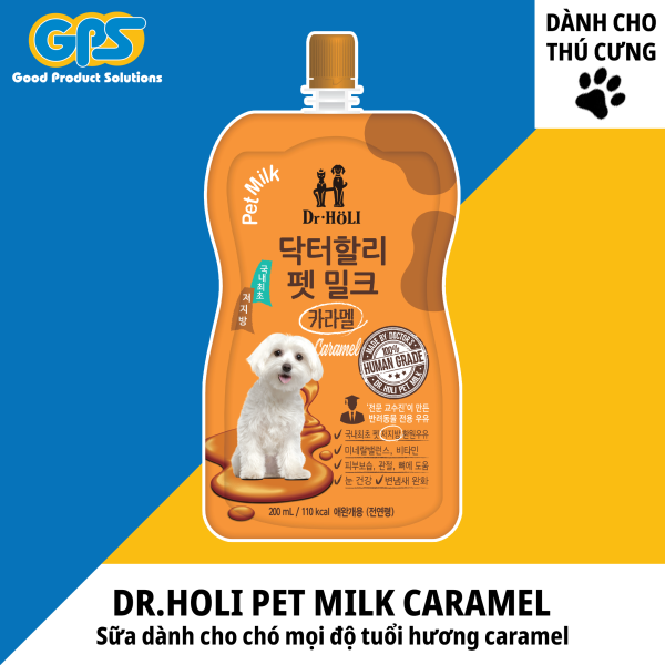 Sữa dinh dưỡng cho chó hương caramel - Dr.Holi Pet Milk Caramel 200ml