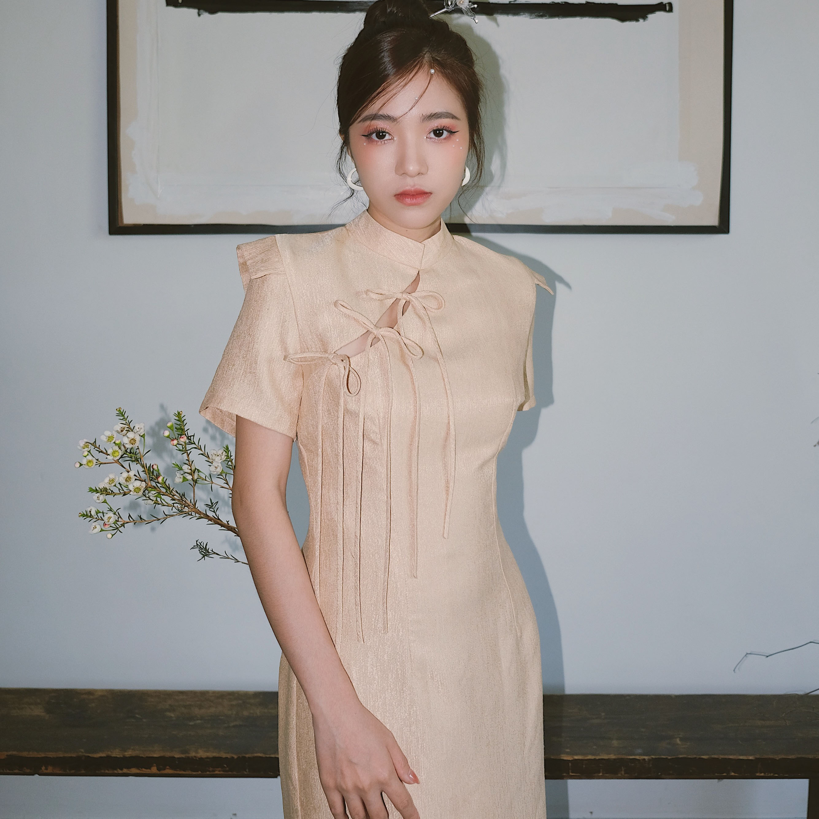 INTO.EIGHT | Đầm dài xẻ tà thắt nơ INTO.EIGHT thiết kế (Mai Dress)