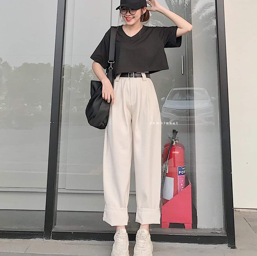 Áo croptop cổ tim