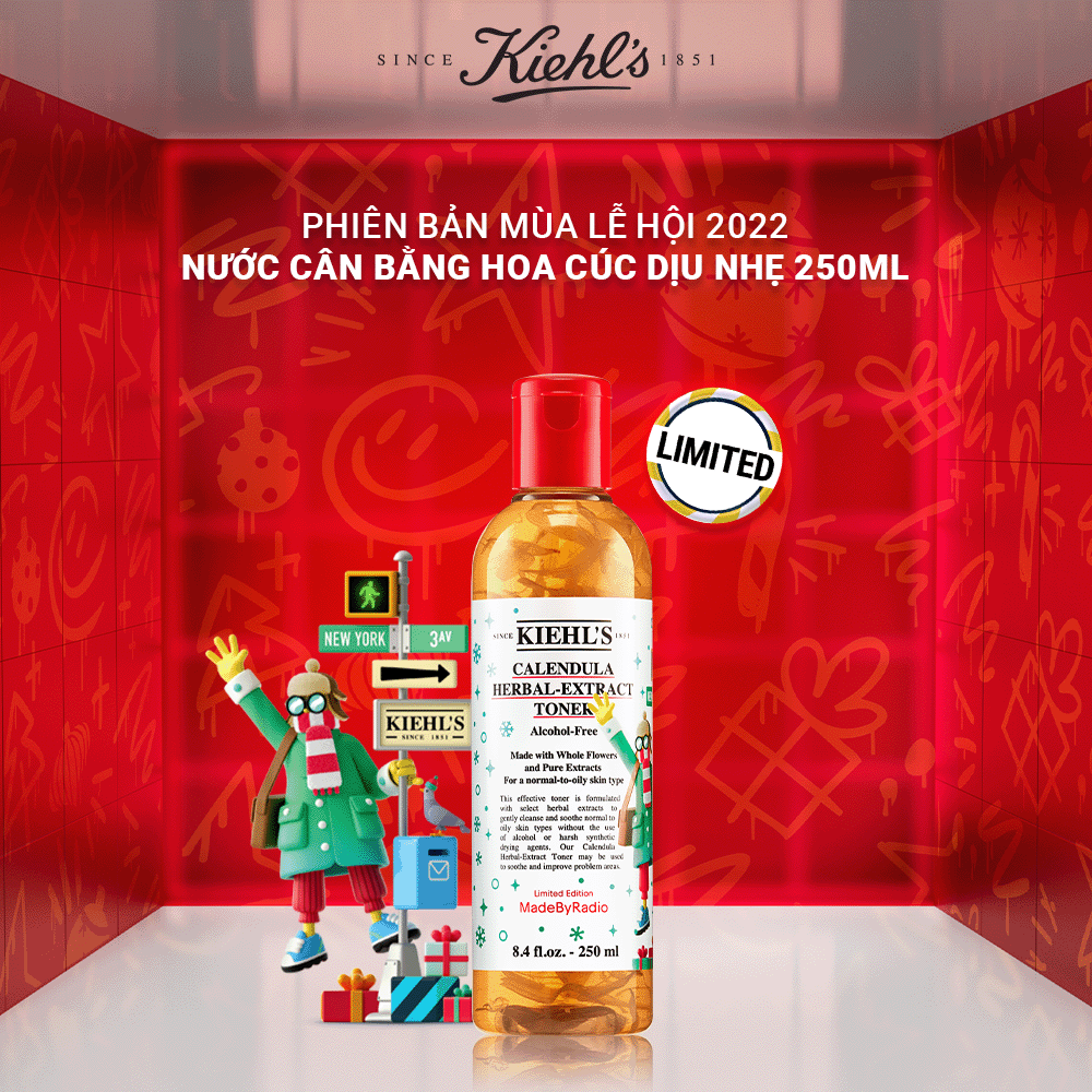 [Ưu đãi đặt trước từ 28/10-10/11] [Phiên bản lễ hội 2022] Nước cân bằng Hoa Cúc Kiehl's Calendula Herbal Extract Alcohol-Free Toner 250ML