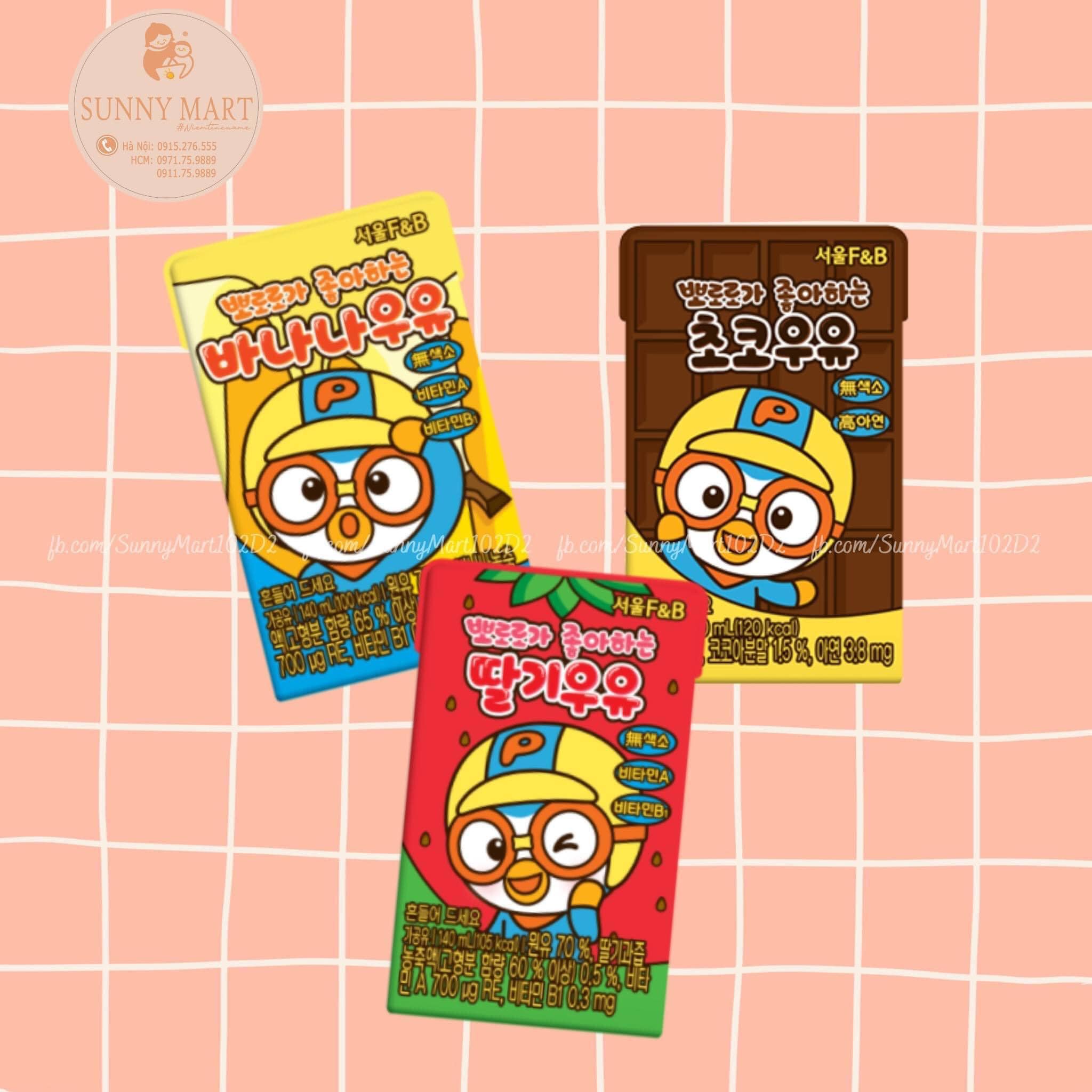 Sữa nước dinh dưỡng Pororo 140ml [ THÙNG 24 HỘP ]