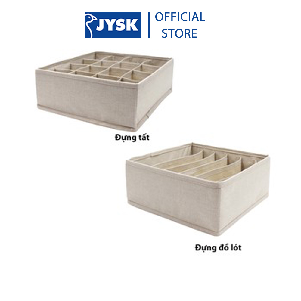 Khay đựng | JYSK Mala | bọc vải polyester | be | R33xS27xC10cm