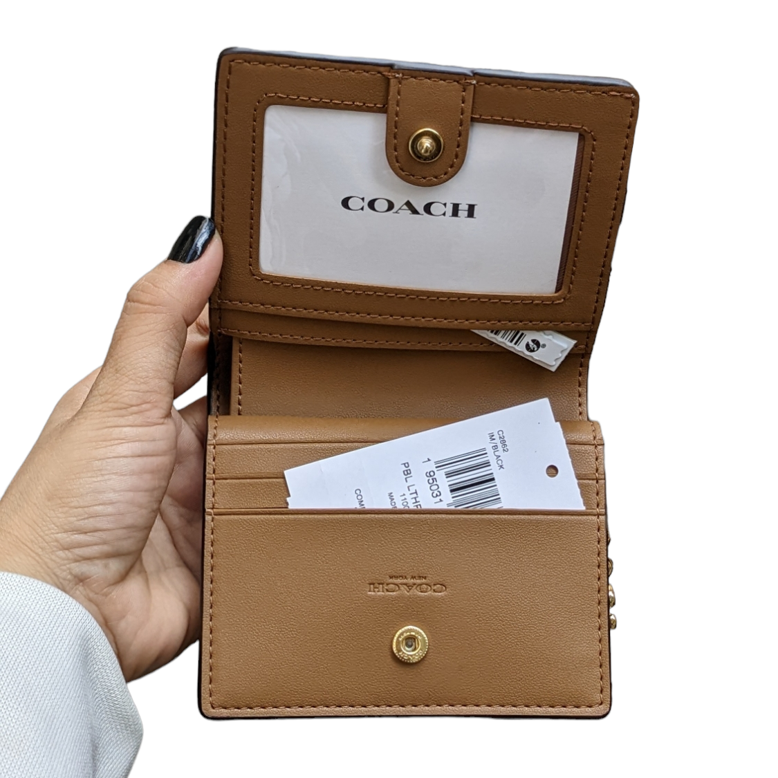 VÍ COACH C2862 SNAP WALLET MÀU TRẮNG