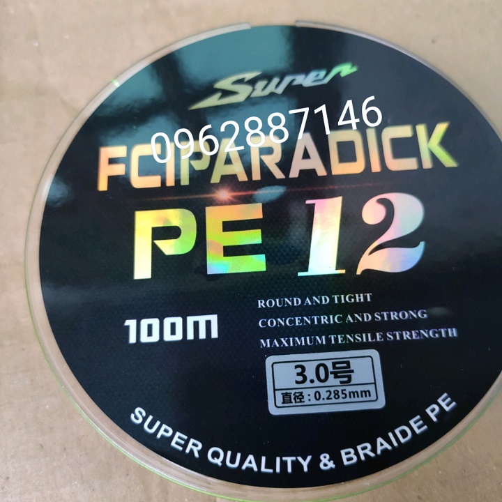 dù câu cá pe x12 tải cá 72kg 100m