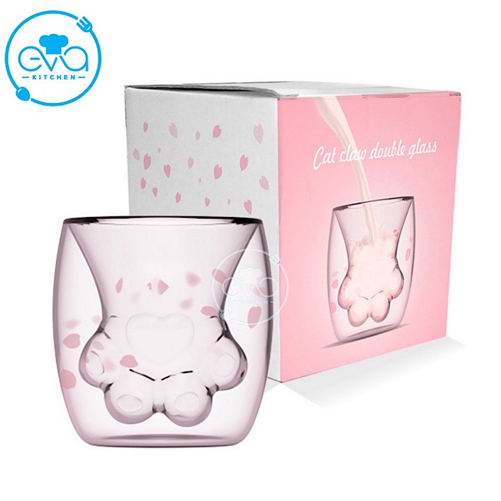Ly Chân Mèo 2 Lớp Đáng Yêu Cat Claw Cup