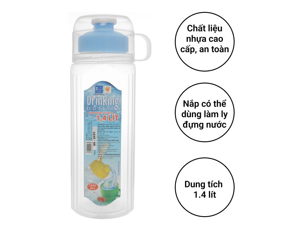 [HCM]Bình Nước Siêu Sạch Có Ca Nắp Văn Tiện Lợi