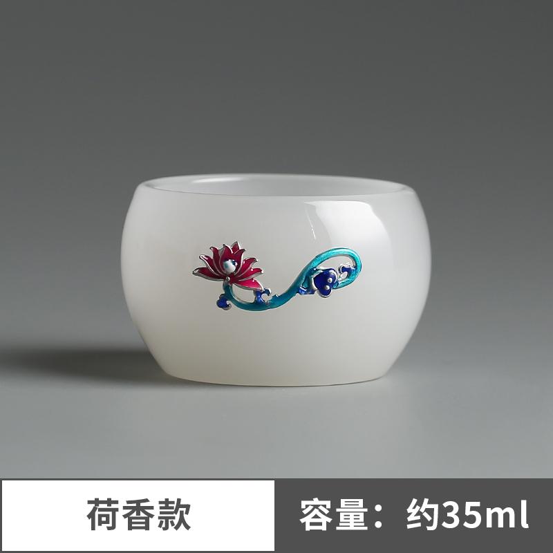 QIFENGJV Handmade Cloisonne yu ci bei Glass Teacup Master Cup Japanese Style Kung Fu Tea Set Cup