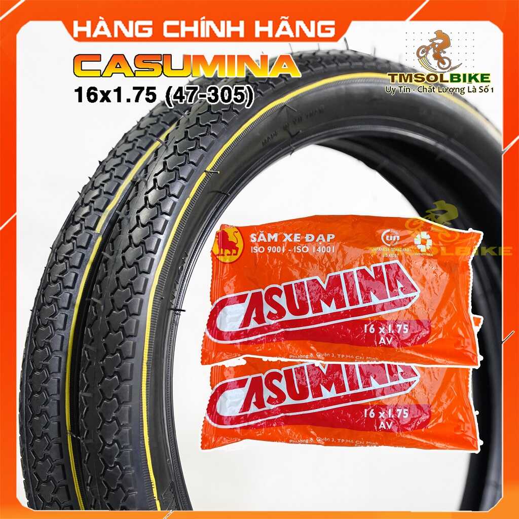 Vỏ xe đạp 16x1.75, lốp xe đạp 16x1.75, săm vỏ ruột lốp xe đạp 16x.75 casumina
