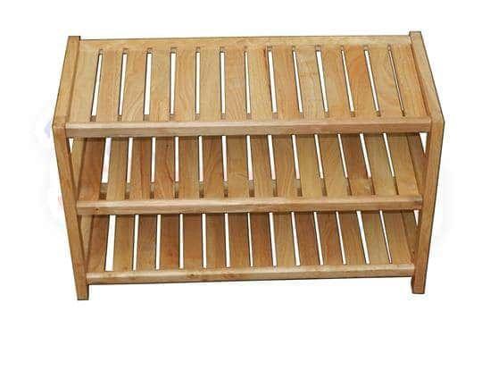 Kệ dép gỗ cao su 3 tầng dài 63cm