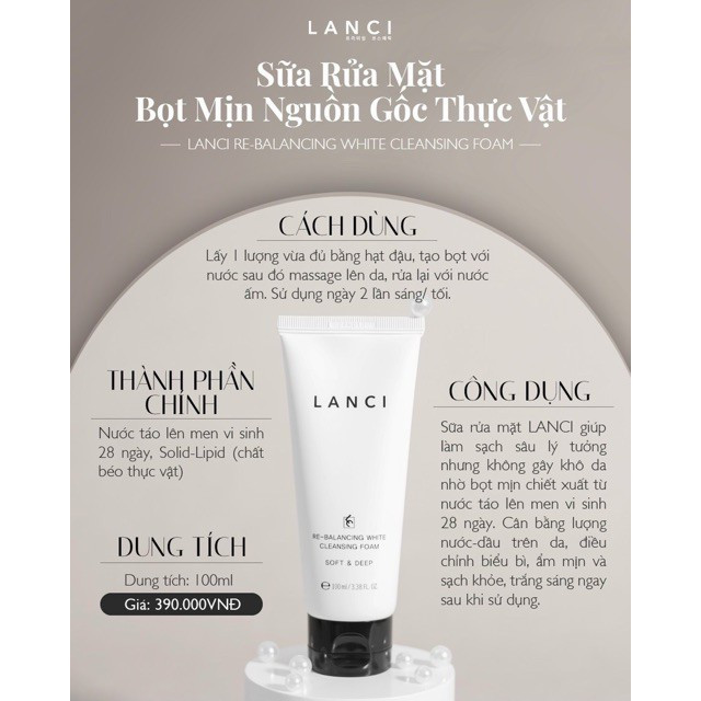 Sữa Rửa Mặt Lanci Whitening Deep Clean 100ml - Phương Phan Shop