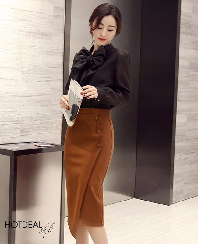 [HCM]Chân váy phối nút ( CÓ ẢNH THẬT)