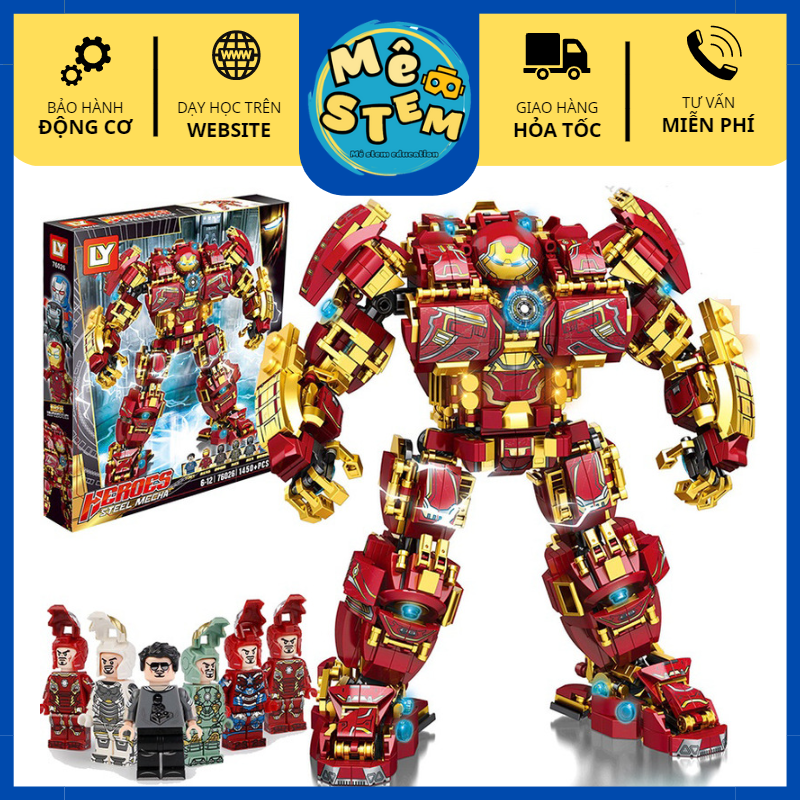 Đồ chơi lắp ráp mô hình Ironman, Hulk Buster dành cho trẻ nhỏ