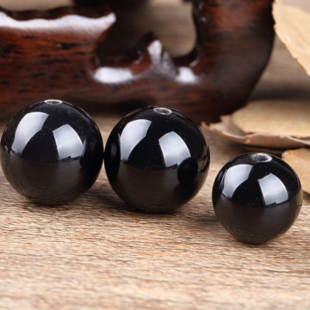 Hạt tròn A.gat Đen làm handmade DIY - MH431