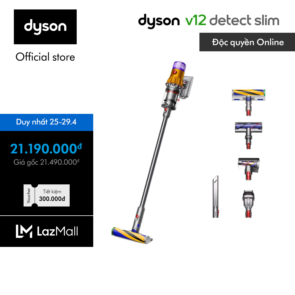 [CHỈ CÒN 29.4: VC 400K ở trạm VC] Máy hút bụi không dây Dyson V12  Detect Slim Absolute (Phiên bản mới)