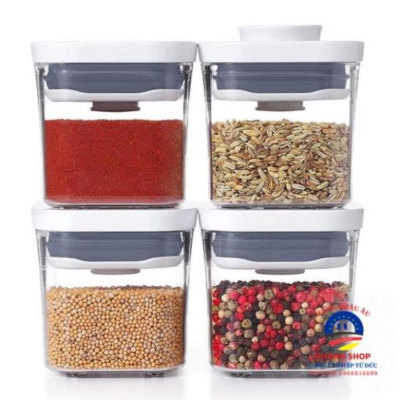 Sét 4 hộp đựng gia vị, thảo mộc Oxo