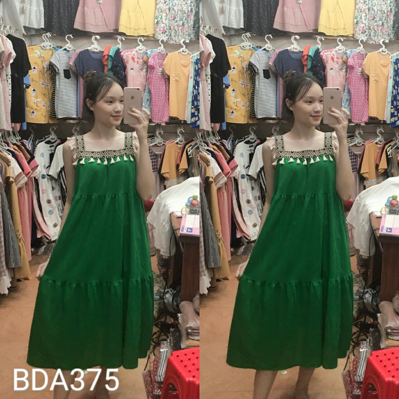 Đầm bầu, Váy bầu phối thổ cẩm dáng suông kiểu maxi