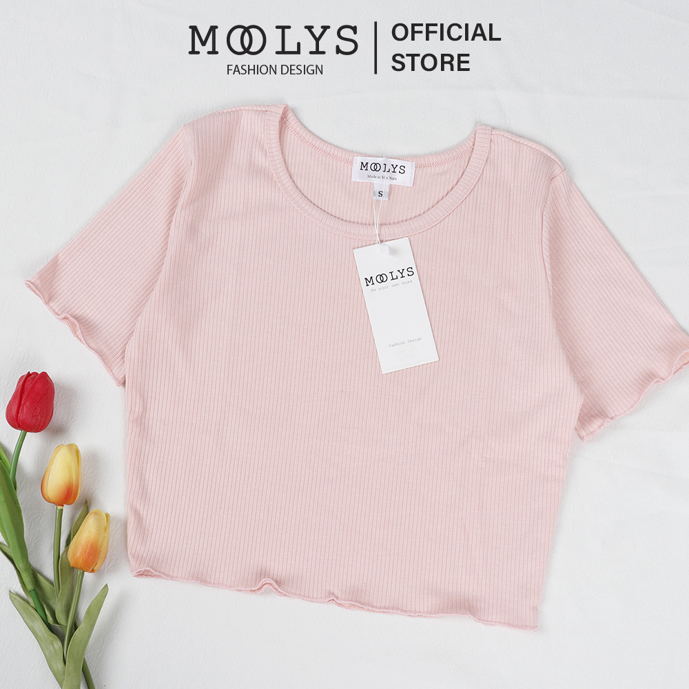 Áo crop top thun body basic dáng siêu xinh Moolys MC002