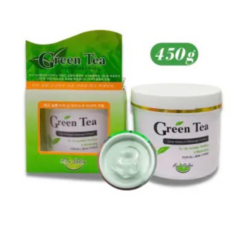 Kem massage mặt trà xanh green tea hàn quốc | kem massage green tea hũ 450g chuyên dụng trong spa tmv