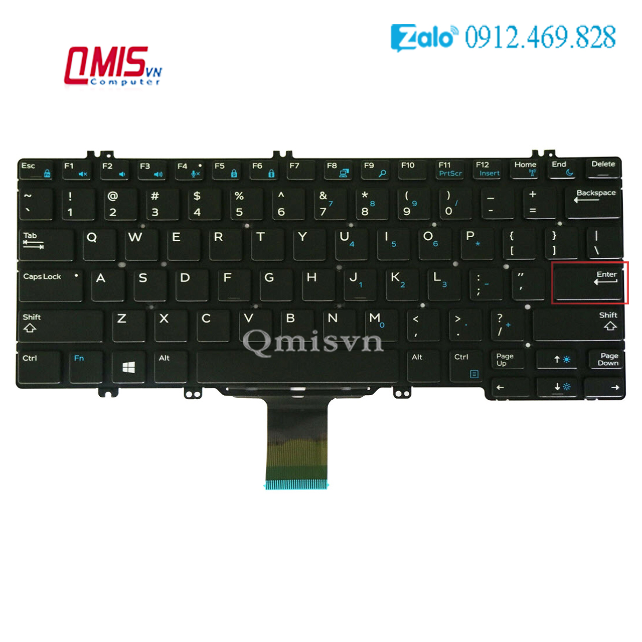 Bàn phím laptop Dell Latitude 5280 5288 5289 7280 7290 7380 7390, E5280 E5288 E5289 E7280 E7290 E7380 E7390 - CHUẨN US