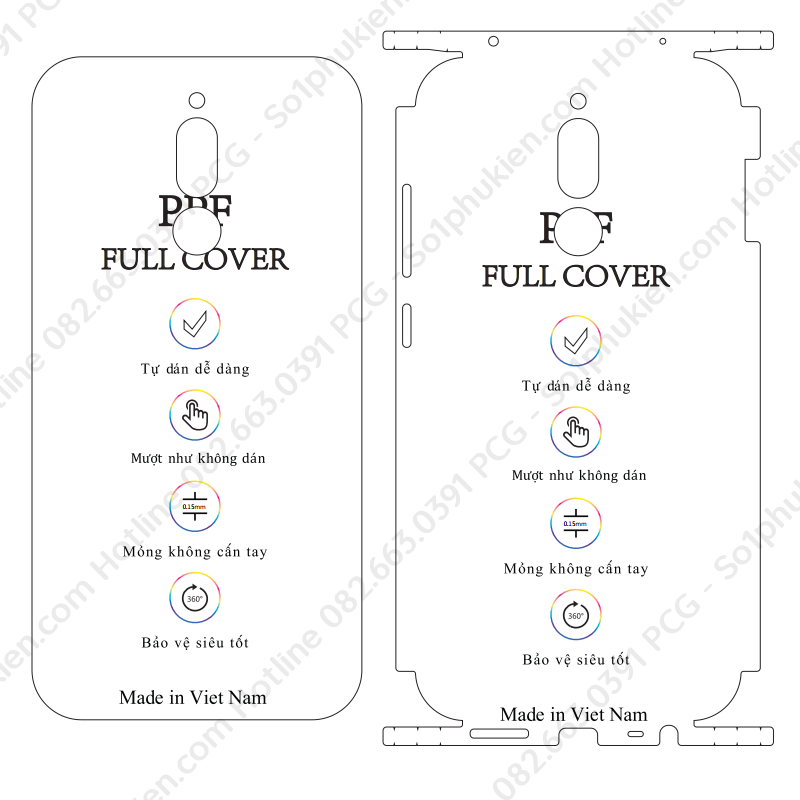 Dán PPF full lưng viền Xiaomi Redmi 8, Redmi note 8, Redmi note 8 pro CHUẨN XỊN