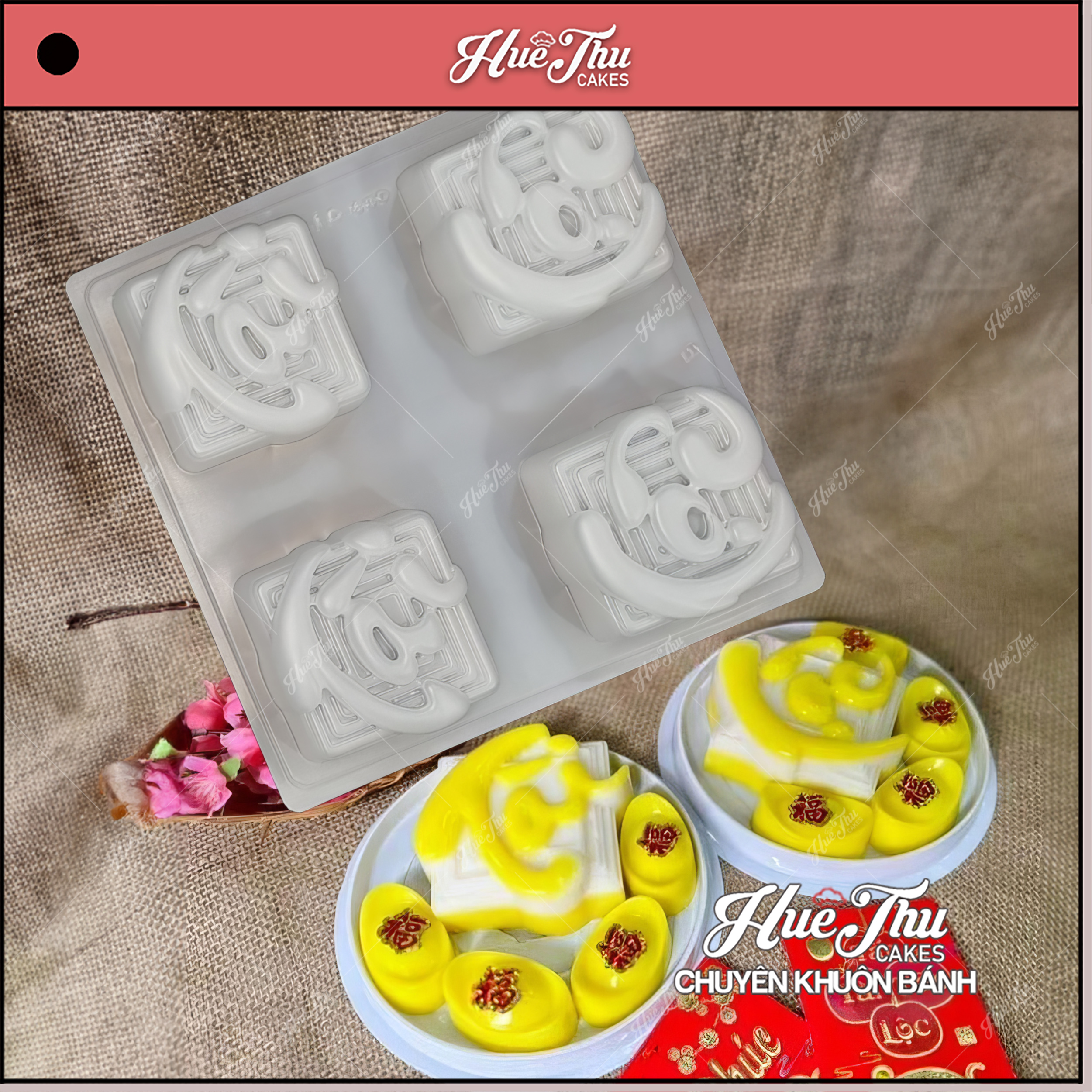 Khuôn rau câu, nhấn xôi Tài Lộc N1 làm bánh rau câu, ép xôi