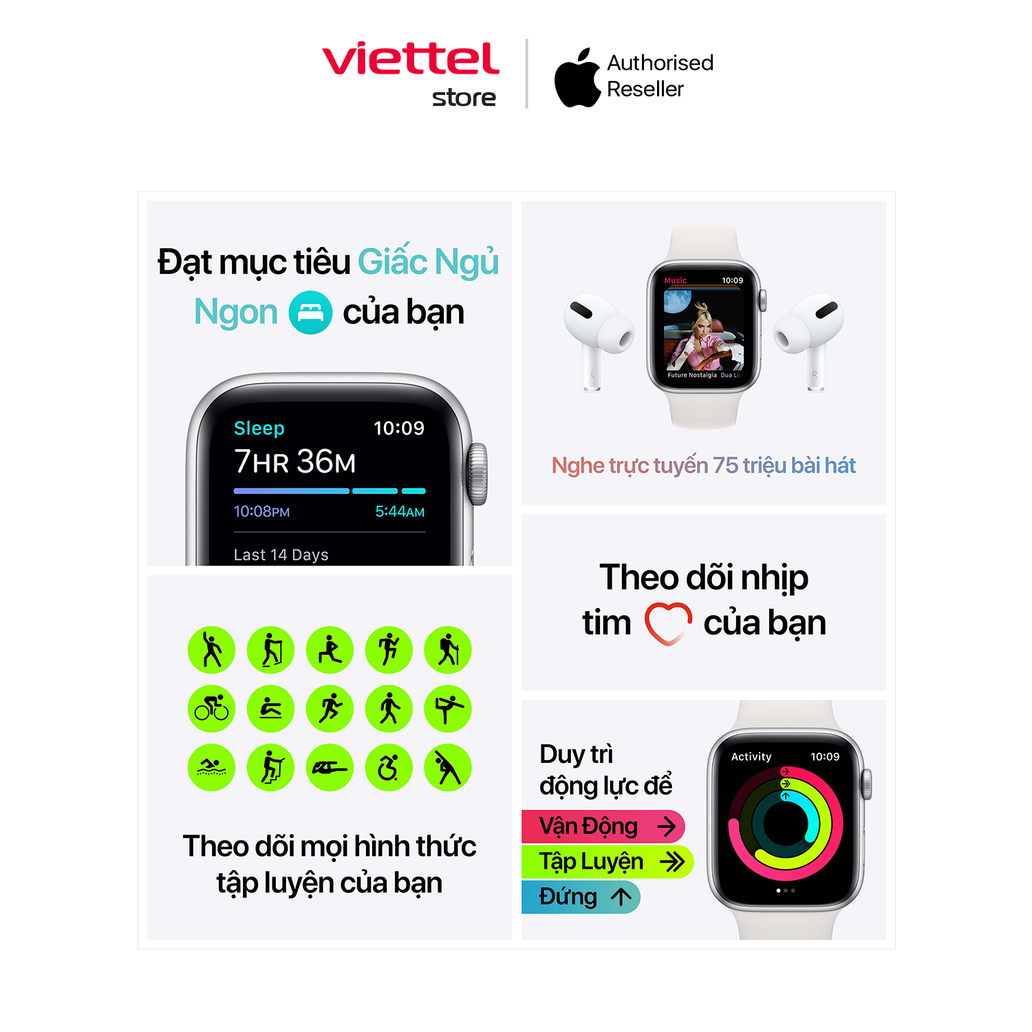 Apple Watch SE Cellular  chính hãng (VN/A) [Viettel Store]