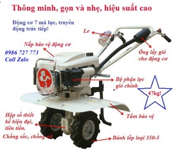 Máy xới đất đa năng Trâu Vàng 1WG4, Máy lên luống tạo rãnh