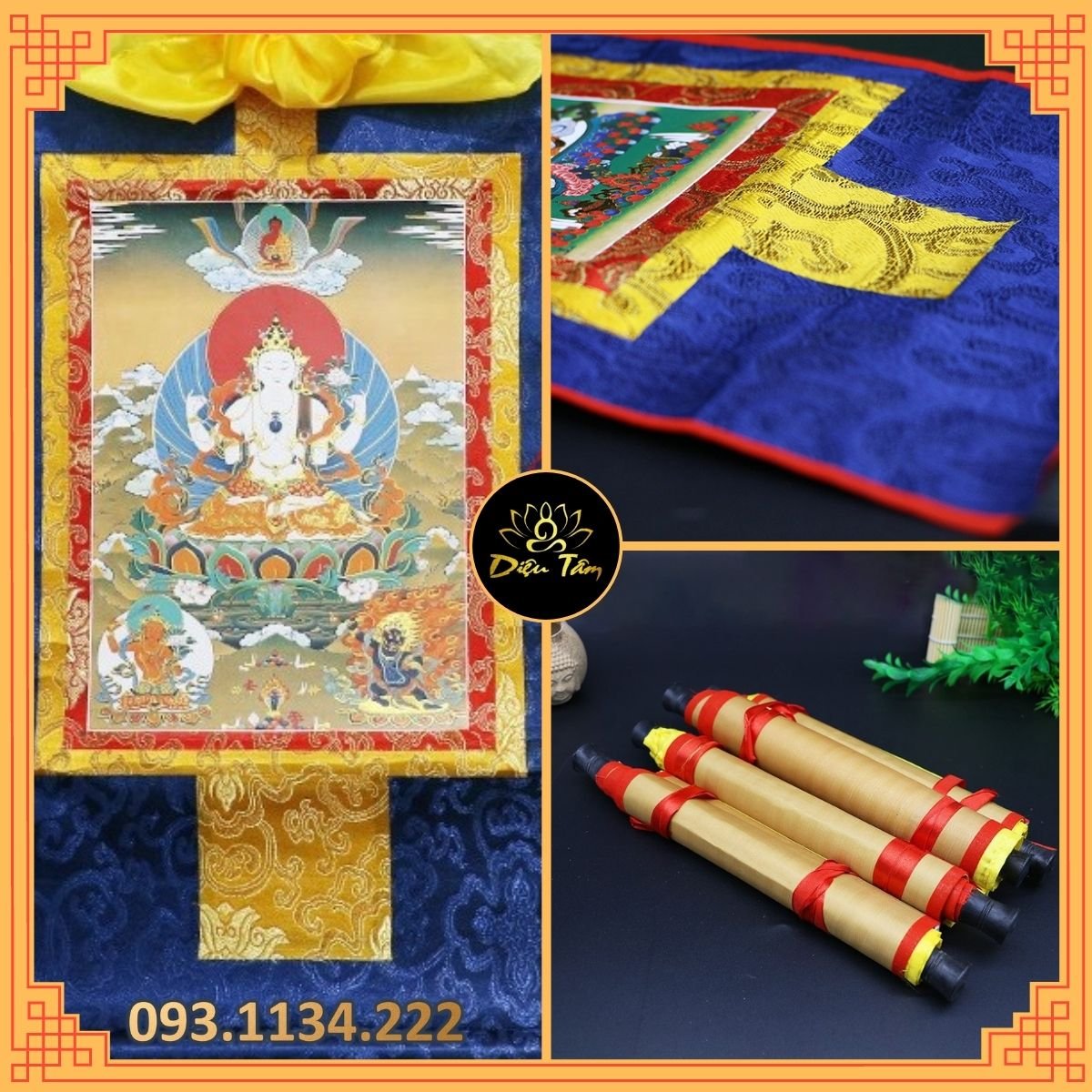 Tranh thangka quan âm tứ thủ