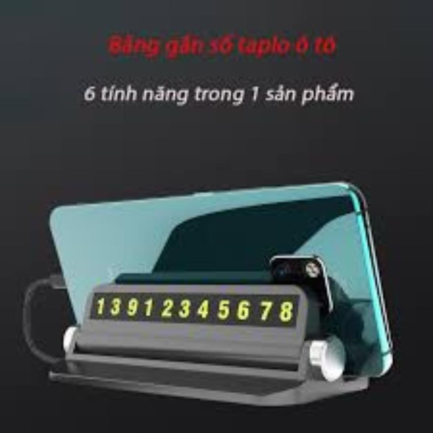 Bảng ghi thẻ số điện thoại đỗ xe ô tô 4 dãy số, có giá đỡ điện thoại