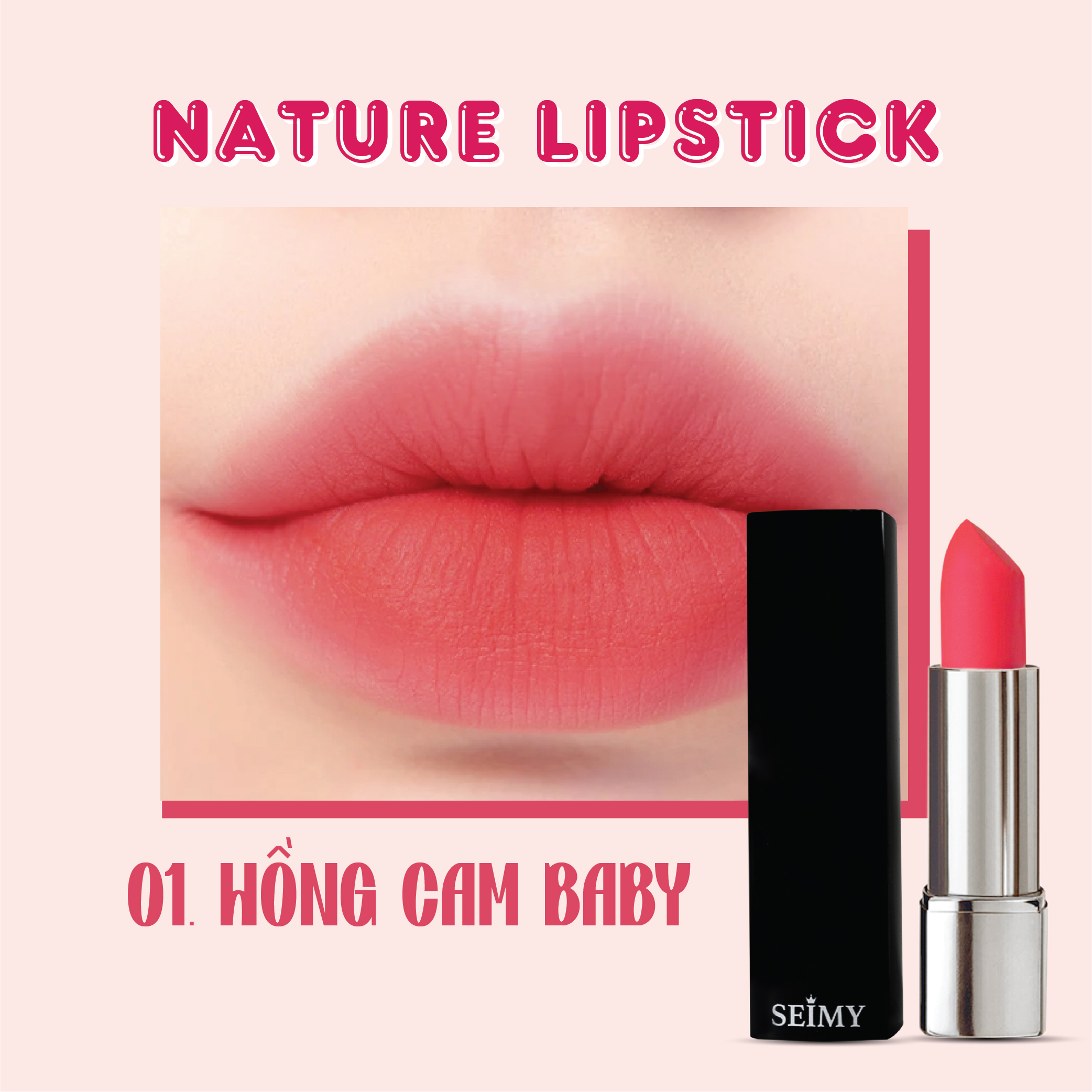 Son thỏi lì Seimy - Nature Lipstick 3,5g