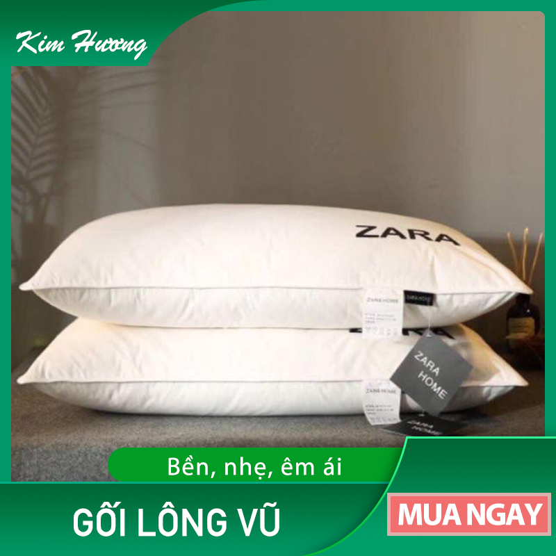 [LÔNG VŨ THẬT] 2 chiếc gối lông vũ Zara Home cao cấp