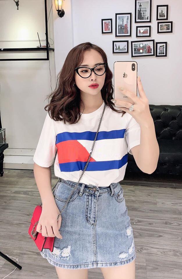 [HCM]ÁO THUN NỮ COTTON PHỐI SỌC HOT - A4