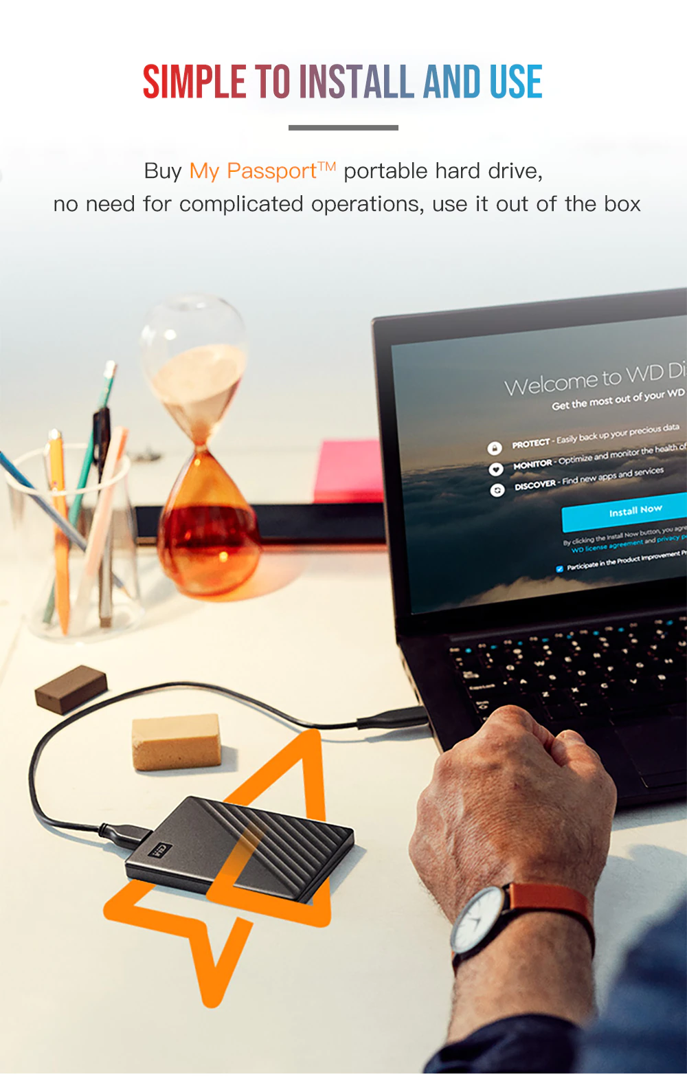 Ổ cứng di động gắn ngoài HDD 2TB Western Digital My Passport - new model (3 màu) Nhất Tín Computer